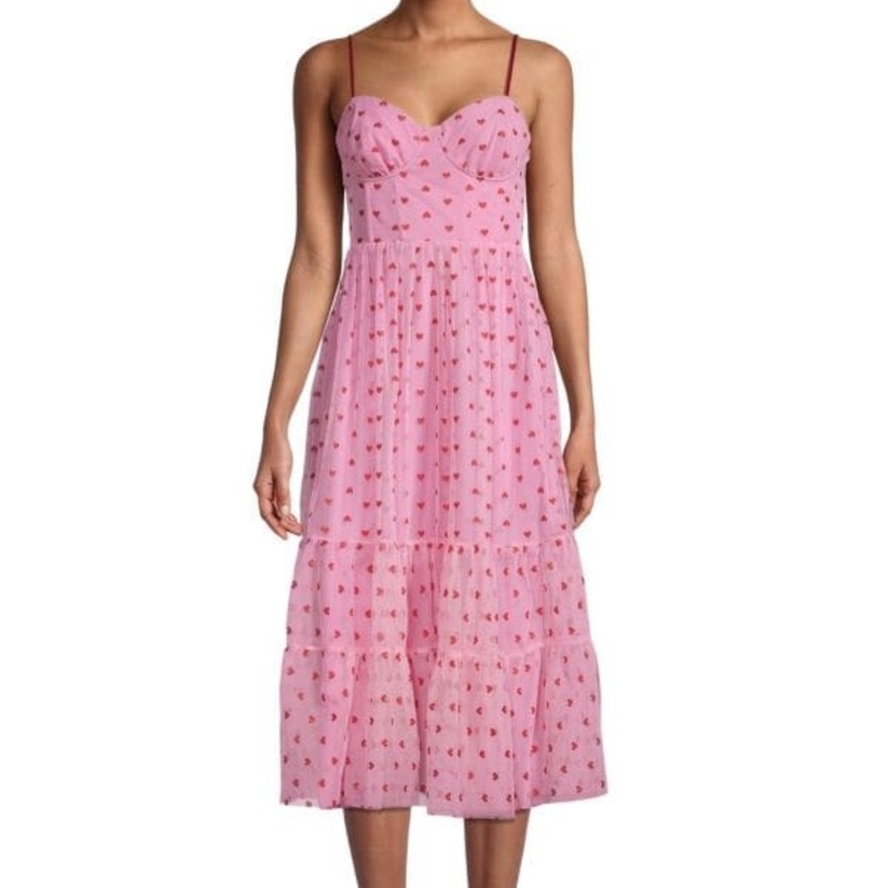Betsey Johnson Pink Sweetheart Maxi Dress Size 2